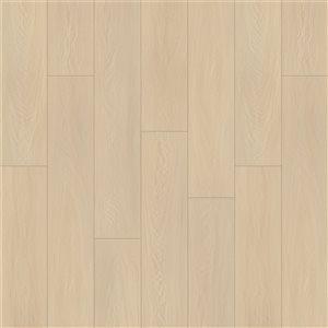 Couvre-plancher en vinyle composite emboîtable Stockholm de PROTIER 54 x 7 po 6 mm blanc cassé avec membrane