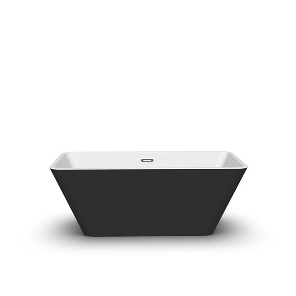 GEF Hope-T 30-in x 60-in Black and White Acrylic Rectangular Stackable Freestanding Bathtub