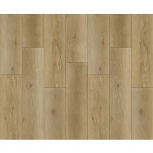 PROTIER Lisbon 54-in x 7-in 6 mm Brown SPC Vinyl Click Flooring with Underpad