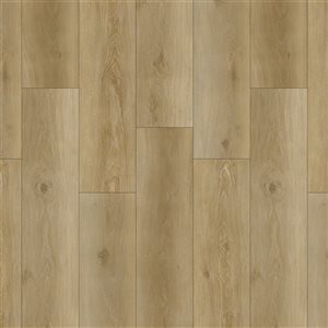 Couvre-plancher en vinyle composite emboîtable Lisbonne de PROTIER 54 x 7 po 6 mm brun avec membrane