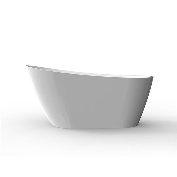 GEF Aubree 32-in x 67-in White Acrylic Oval Freestanding Bathtub