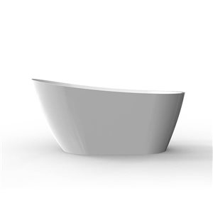 GEF Aubree 32-in x 67-in White Acrylic Oval Freestanding Bathtub