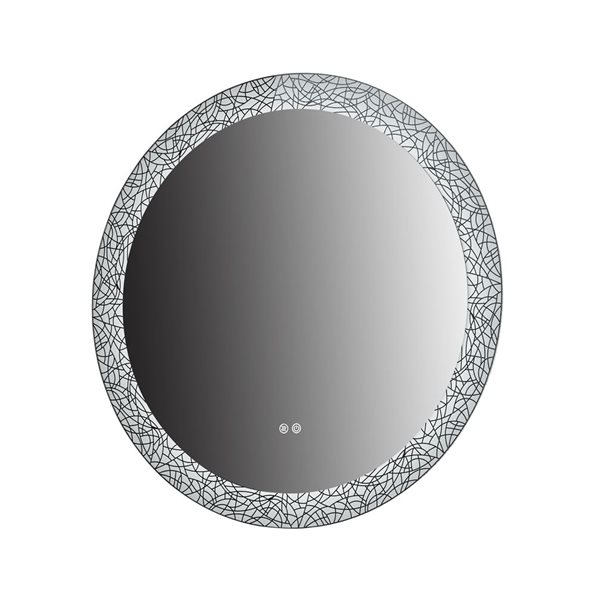 GEF Lexi 32 x 32-in LED Black Aluminum Round Framed Mirror