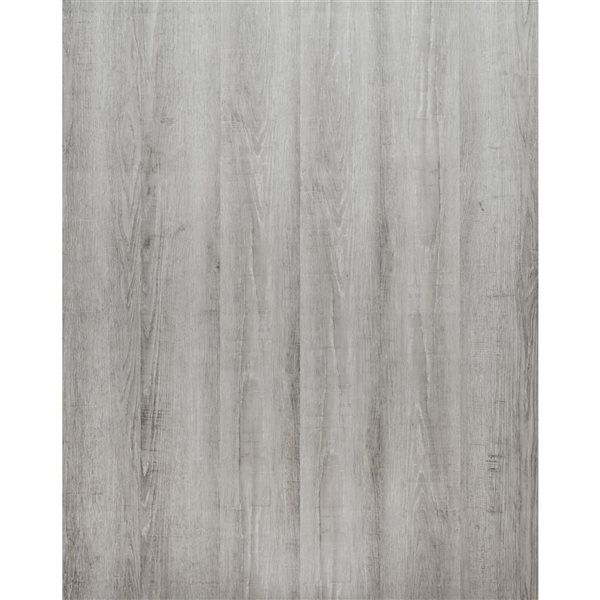 PROTIER Salerno 54-in x 7-in 6 mm Grey SPC Vinyl Click Flooring with Underpad