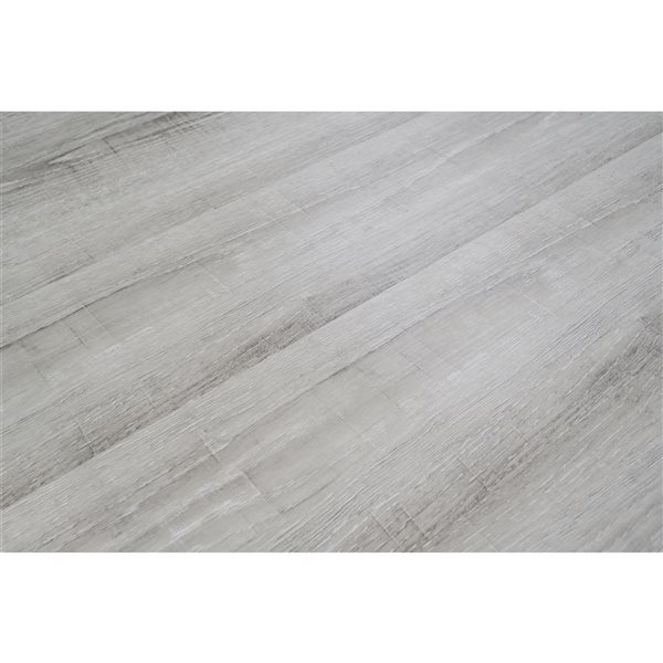 PROTIER Salerno 54-in x 7-in 6 mm Grey SPC Vinyl Click Flooring with Underpad