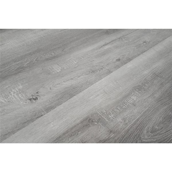 PROTIER Teramo 54-in x 7-in 6 mm Grey SPC Vinyl Click Flooring with Underpad