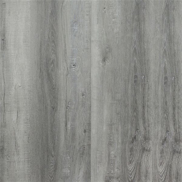 Couvre-plancher en vinyle composite emboîtable Teramo de PROTIER 54 x 7 po 6 mm gris avec membrane