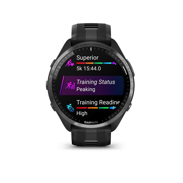 Montre intelligente Garmin Forerunner 965 GPS avec  bracelet en silicone noir/gris