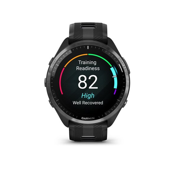 Montre intelligente Garmin Forerunner 965 GPS avec  bracelet en silicone noir/gris