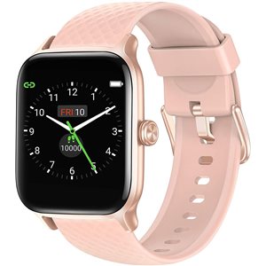 Montre intelligente et tracker aptitude Letsfit EW1 rose avec moniteur de fréquence cardiaque