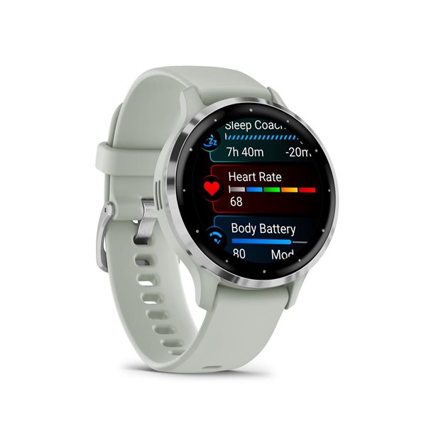 Montre intelligente GPS et tracker d'activité Garmin Venu 3S gris sauge