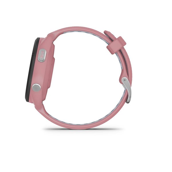 Montre intelligente GPS Garmin Forerunner 265S avec bracelet en silicone rose clair/gris