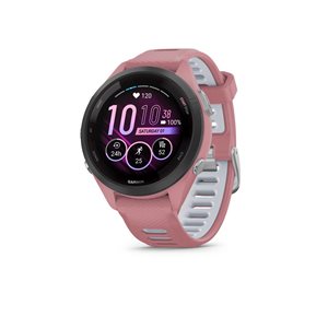 Montre intelligente GPS Garmin Forerunner 265S avec bracelet en silicone rose clair/gris