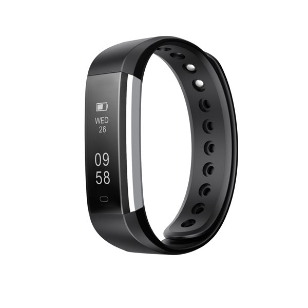 Letscom by Letsfit ID115 Black Health and Fitness Tracker and Smartwatch