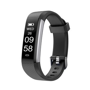 Letscom by Letsfit ID115 Black Health and Fitness Tracker and Smartwatch
