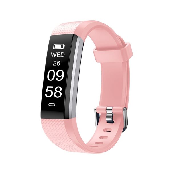 Tracker de santé/fitness et montre intelligente Letscom ID115 par Letsfit rose