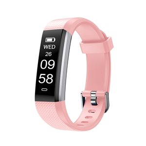 Tracker de santé/fitness et montre intelligente Letscom ID115 par Letsfit rose