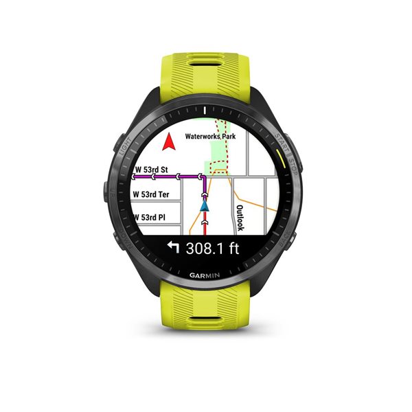 Montre intelligent Garmin Forerunner 965 GPS avec bracelet en silicone jaune/noir