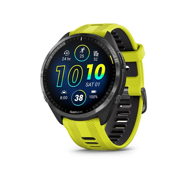 Garmin Forerunner 965 GPS Smartwatch with Amp Yellow/Black Silicone Band