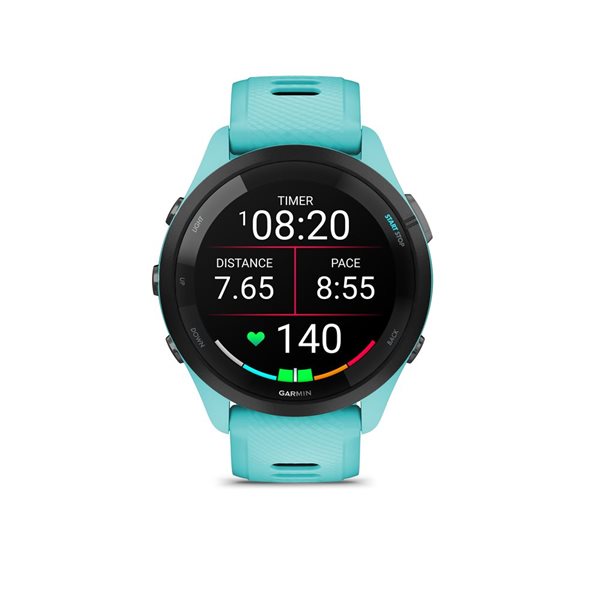 Garmin Forerunner 265 GPS Black Bezel with Aqua Case and Aqua