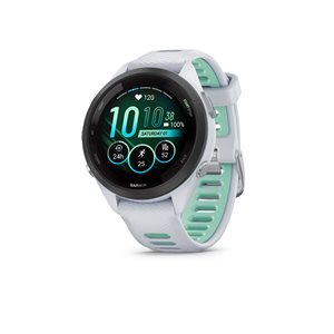 Montre intelligente GPS Garmin Forerunner 265S avec bracelet en silicone blanc/turquoise