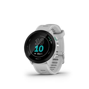 Montre intelligent de course et suivi de la condition physique Garmin Forerunner 55 GPS blanche