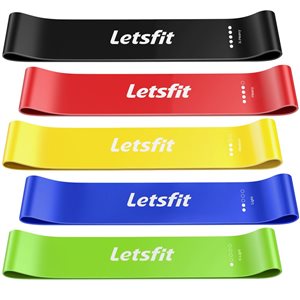 Bandes d'exercice résistance Letsfit JSD01 noires avec sac de transport