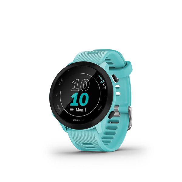 Montre intelligent de course et suivi de la condition physique Garmin Forerunner 55 GPS turquoise