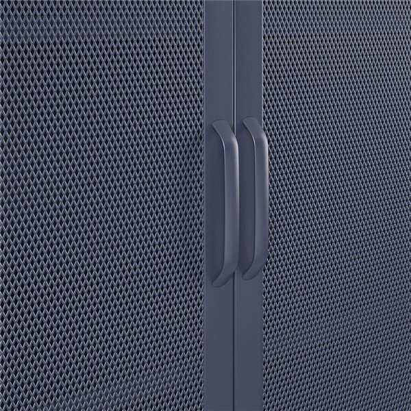 Novogratz Channing 15.75-in D x 39.96-in H x 31.5-in W 2 Door Navy Accent Cabinet-Mesh Metal Locker