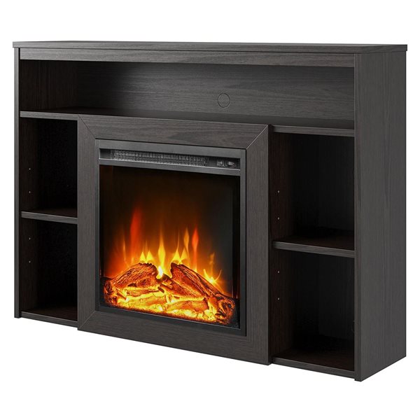 Ameriwood Home Alwick Espresso Mantel with Electric Fireplace