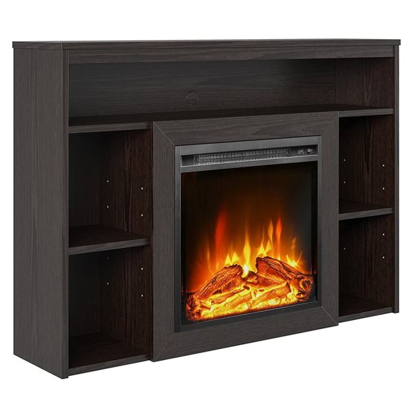 Ameriwood Home Alwick Espresso Mantel with Electric Fireplace