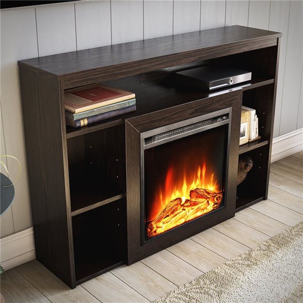 Ameriwood Home Alwick Espresso Mantel with Electric Fireplace
