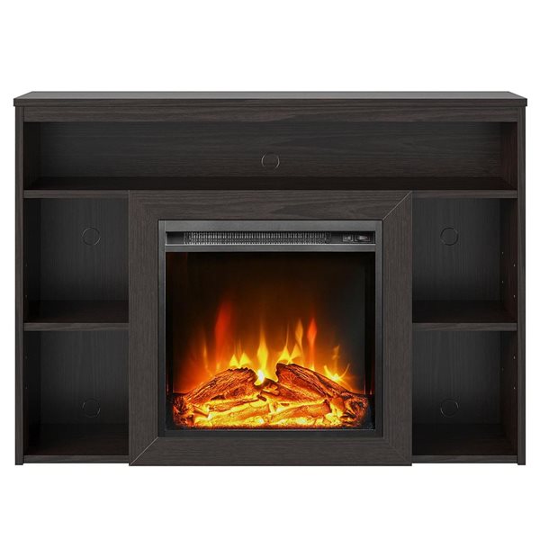 Ameriwood Home Alwick Espresso Mantel with Electric Fireplace