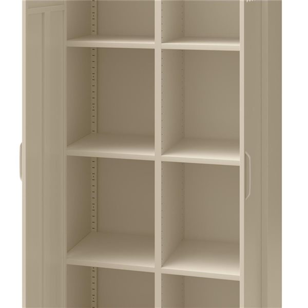 Mr. Kate Annie 15.75-in D x 72.83-in H x 31.5-in W Tall Parchment Metal 2 Door Cabinet
