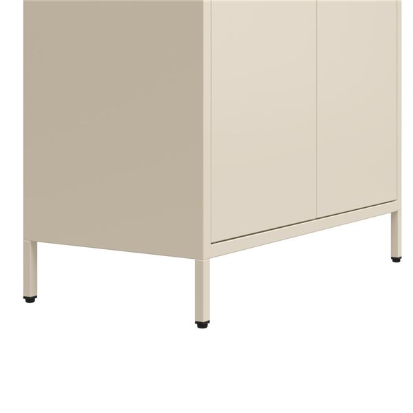 Mr. Kate Annie 15.75-in D x 72.83-in H x 31.5-in W Tall Parchment Metal 2 Door Cabinet