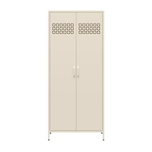 Mr. Kate Annie 15.75-in D x 72.83-in H x 31.5-in W Tall Parchment Metal 2 Door Cabinet