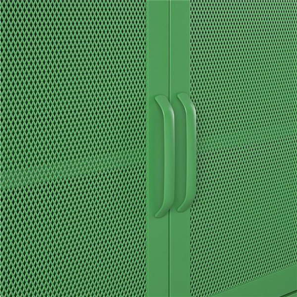 Novogratz Channing 15.75-in D x 25.2-in H x 39.37-in W 2 Door Kelly Green Storage Cabinet-Mesh Metal Locker