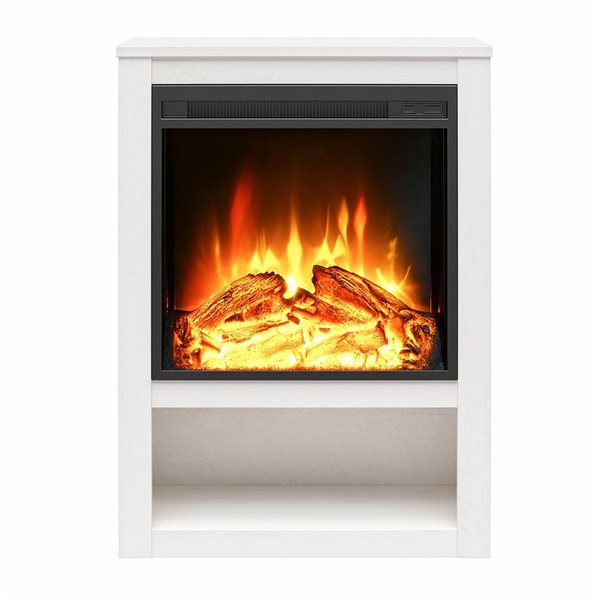 Ameriwood Home Clermont Ivory Oak Electric Fireplace Mantel 2129341COM ...