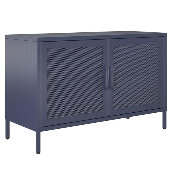 Novogratz Channing 15.75-in D x 25.2-in H x 39.37-in W 2 Door Navy Storage Cabinet-Mesh Metal Locker