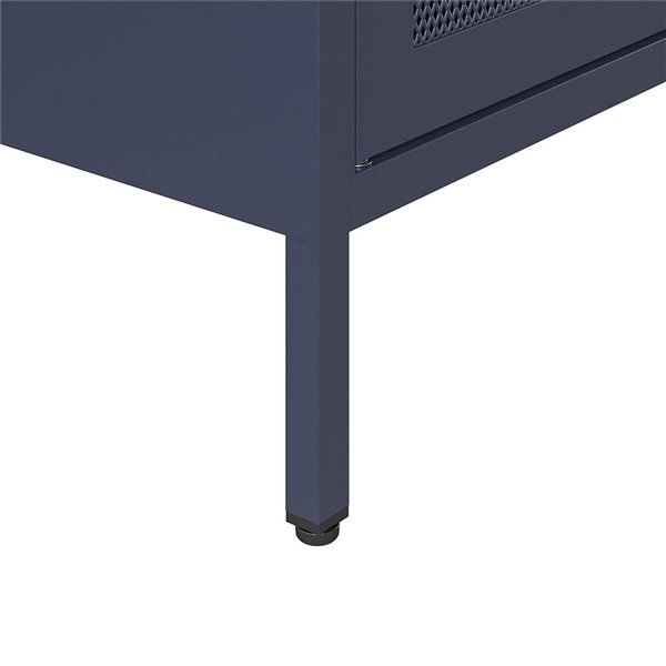 Novogratz Channing 15.75-in D x 25.2-in H x 39.37-in W 2 Door Navy Storage Cabinet-Mesh Metal Locker