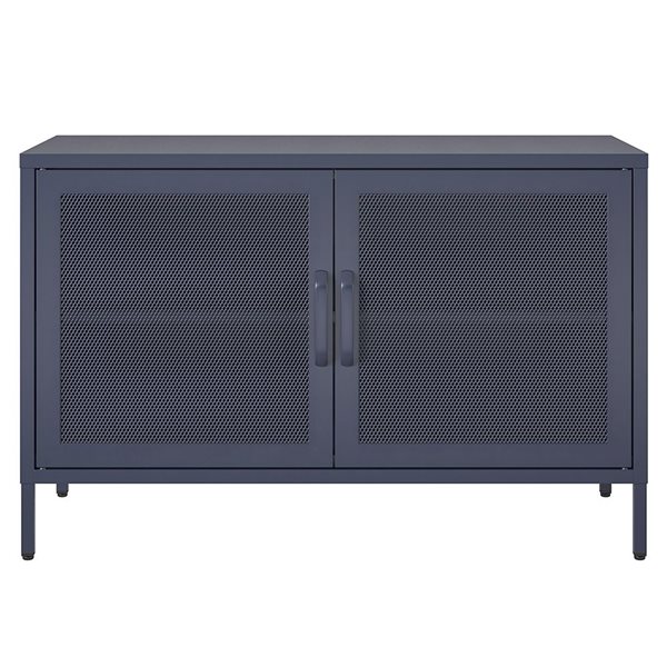 Novogratz Channing 15.75-in D x 25.2-in H x 39.37-in W 2 Door Navy Storage Cabinet-Mesh Metal Locker