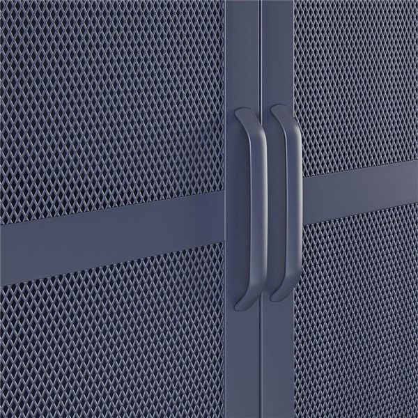 Novogratz Channing 15.75-in D x 72.83-in H x 35.38-in W Tall 2 Door Navy Storage Cabinet-Mesh Metal Locker