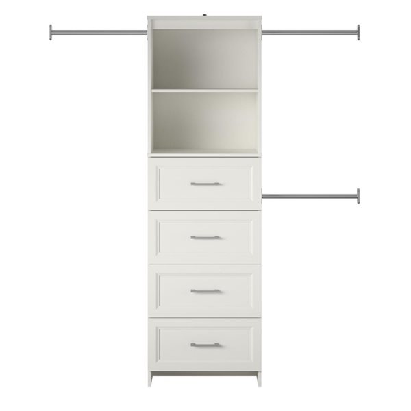 Systembuild Evolution Nevaeh Ridge 15.67-in D x 76.65-in H x 23.7-in W White 4 Drawer Closet Storage