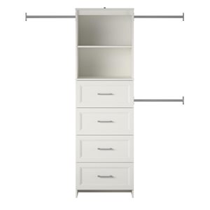 Organiseur pour placard 4 tiroirs Nevaeh Ridge de Systembuild Evolution, blanc