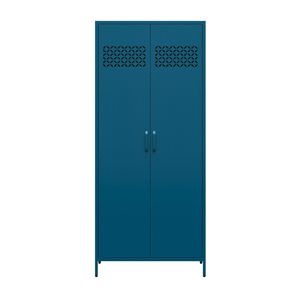 Mr. Kate Annie 15.75-in D x 72.83-in H x 31.5-in W Tall Deep Ocean Blue Metal 2 Door Cabinet