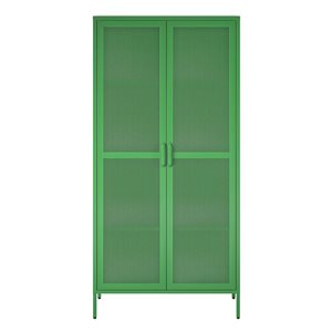 Novogratz Channing 15.75-in D x 72.83-in H x 35.38-in W Tall 2 Door Kelly Green Storage Cabinet-Mesh Metal Locker