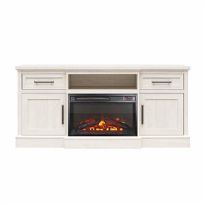 Ameriwood Home Gablewood White Oak Electric Fireplace & TV Console for TVs up to 65-in