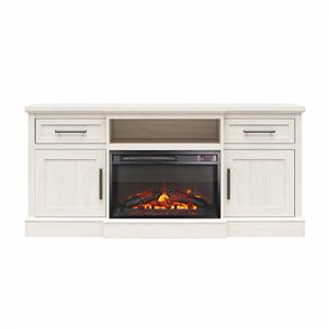 Meuble télé avec foyer électrique Gablewood d’Ameriwood Home pour téléviseurs allant jusqu’à 65 po, chêne blanc