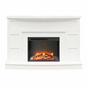 Ameriwood Home Barrow Creek White Mantel with Fireplace