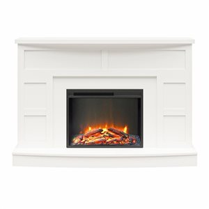 Manteau de cheminée avec foyer Barrow Creek d’Ameriwood Home, blanc
